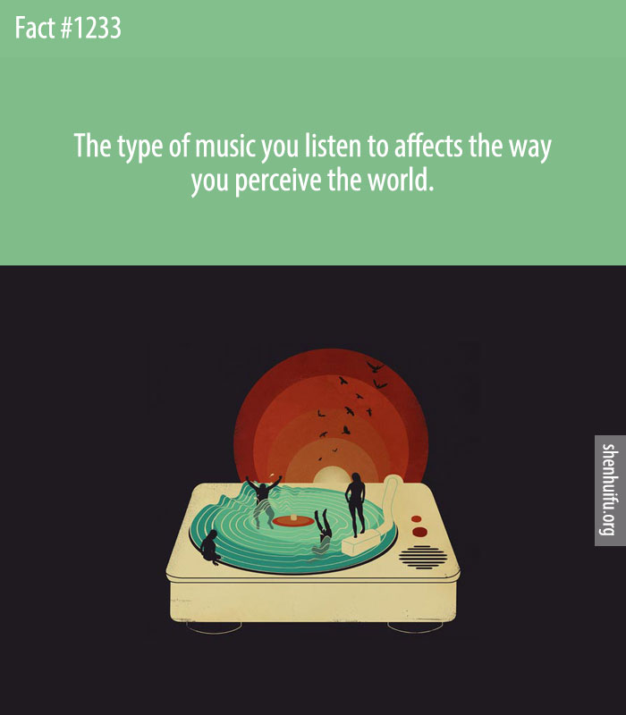 The type of music you listen to affects the way you perceive the world.