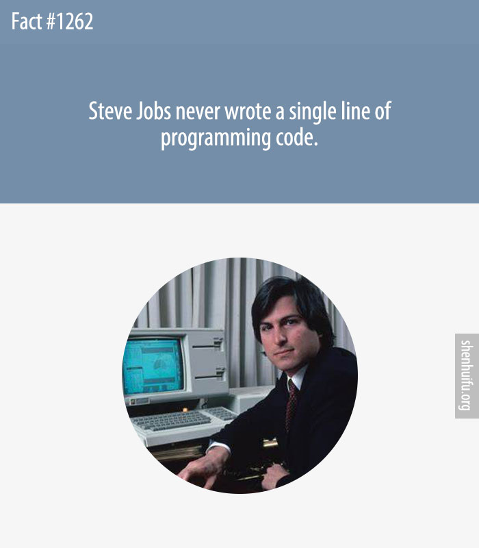 Steve Jobs never wrote a single line of programming code.