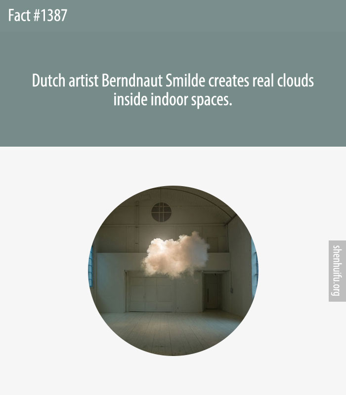 Dutch artist Berndnaut Smilde creates real clouds inside indoor spaces.