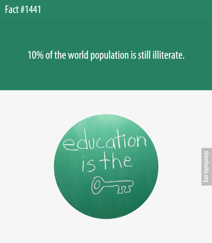 10% of the world population is still illiterate.