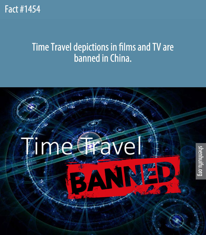 Time Travel depictions in films and TV are banned in China.