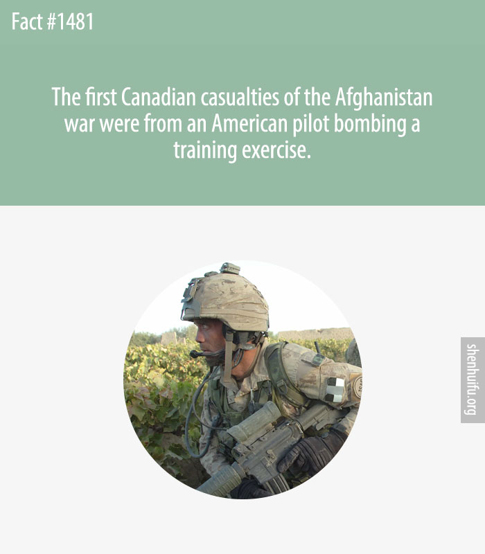 The first Canadian casualties of the Afghanistan war were from an American pilot bombing a training exercise.