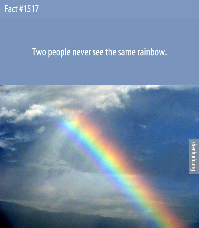 Two people never see the same rainbow.