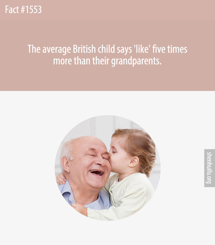 The average British child says 'like' five times more than their grandparents.