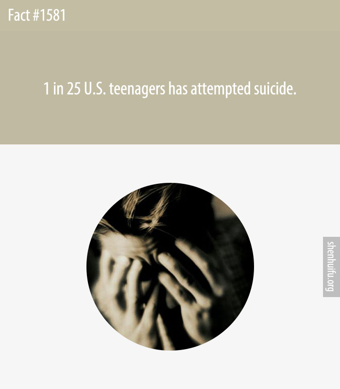 1 in 25 U.S. teenagers has attempted suicide.