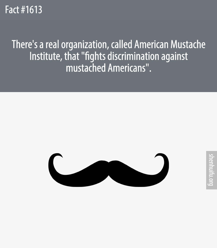 There's a real organization, called American Mustache Institute, that 'fights discrimination against mustached Americans'.