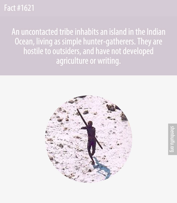 An uncontacted tribe inhabits an island in the Indian Ocean, living as simple hunter-gatherers. They are hostile to outsiders, and have not developed agriculture or writing.