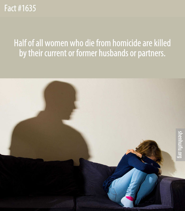 Half of all women who die from homicide are killed by their current or former husbands or partners.