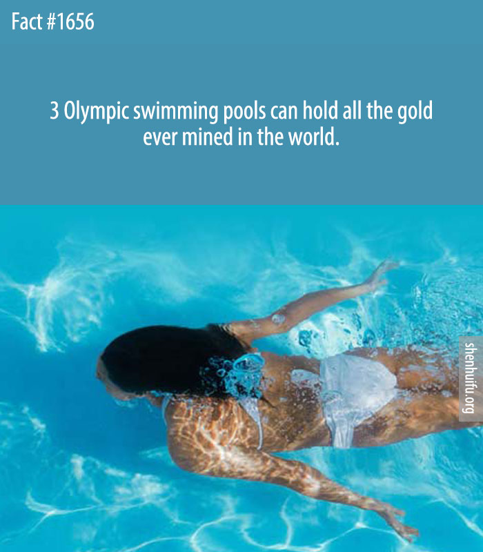 3 Olympic swimming pools can hold all the gold ever mined in the world.