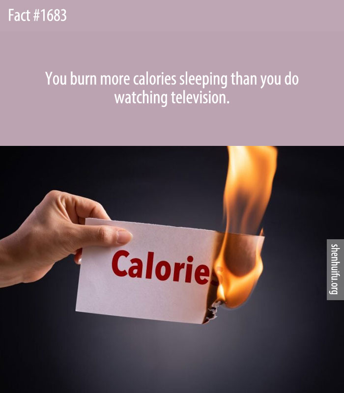 You burn more calories sleeping than you do watching television.