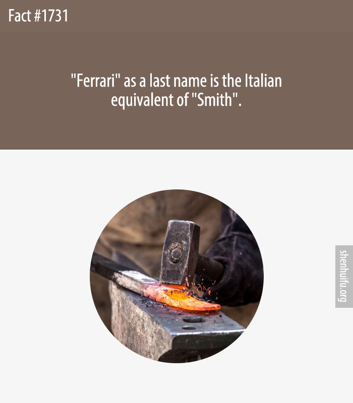 'Ferrari' as a last name is the Italian equivalent of 'Smith'.