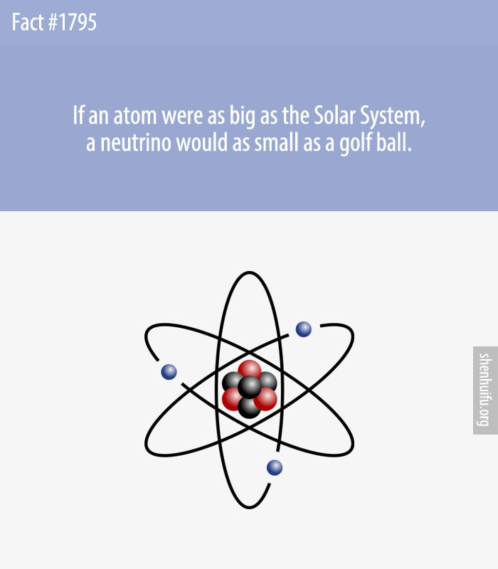If an atom were as big as the Solar System, a neutrino would as small as a golf ball.