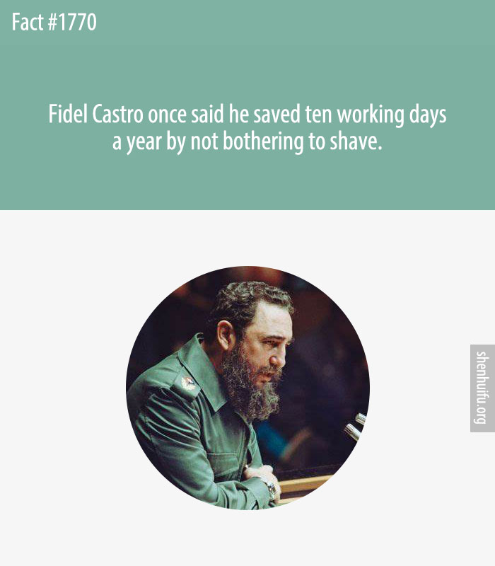 Fidel Castro once said he saved ten working days a year by not bothering to shave.