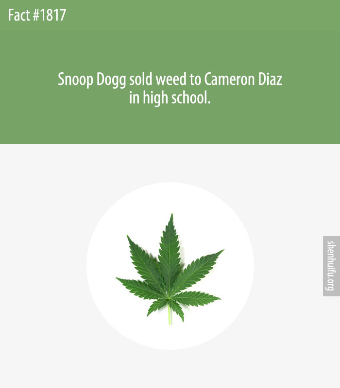 Snoop Dogg sold weed to Cameron Diaz in high school.