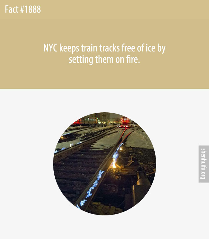 NYC keeps train tracks free of ice by setting them on fire.